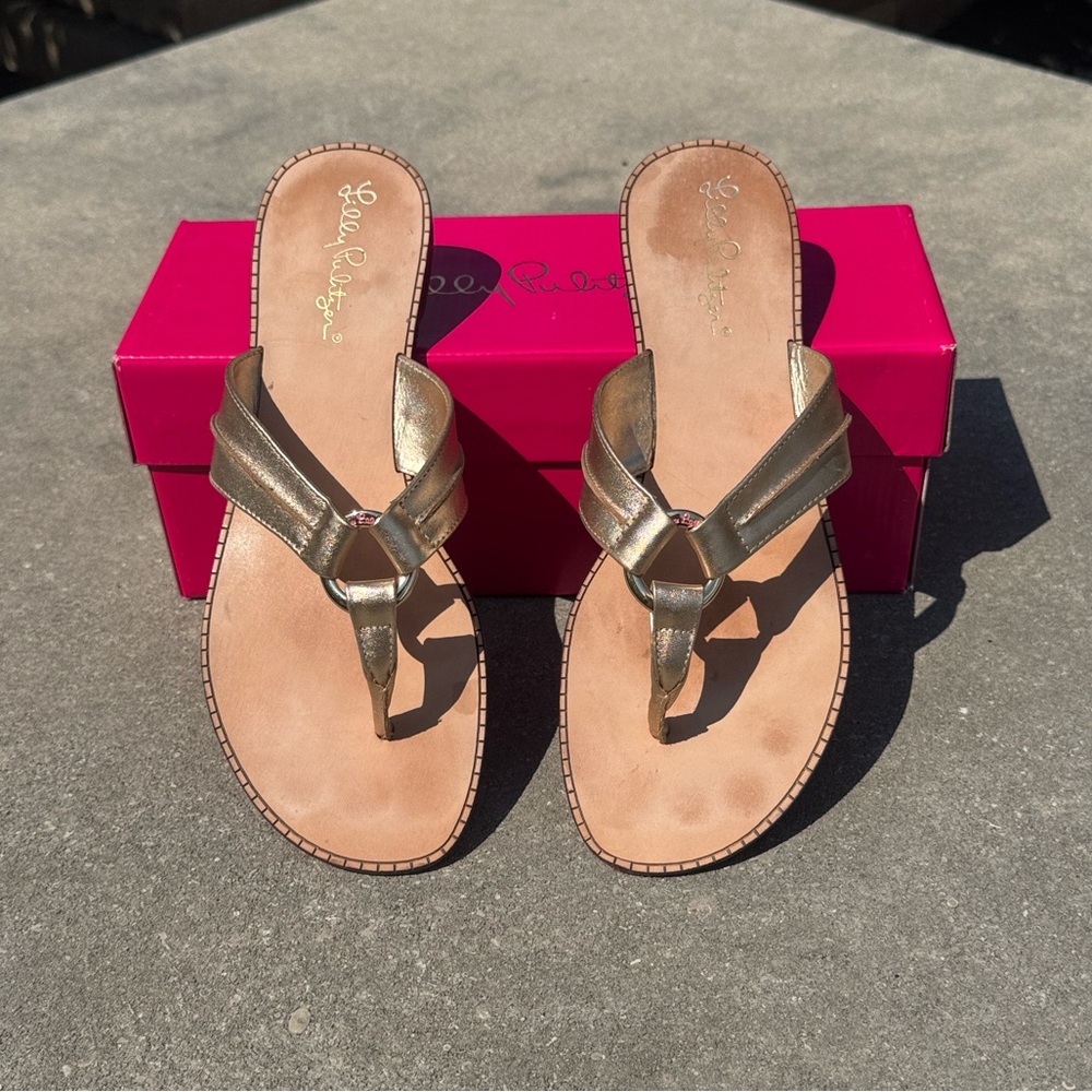 Lilly Pulitzer McKim Gold Sandals
